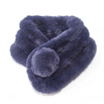FAUX FUR POMPOM SCARF Navy or Black