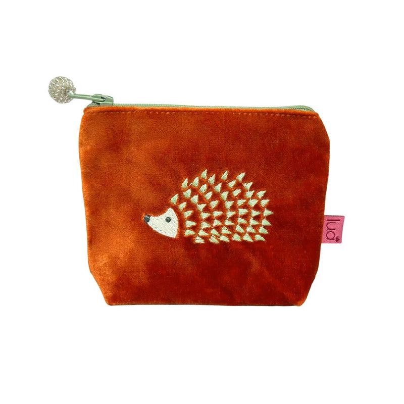 HEDGEHOG PETITE VELVET PURSE Burnt Orange