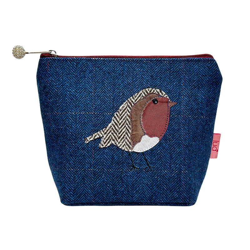 ROBIN TWEED MAKEUP BAG Applique & Navy