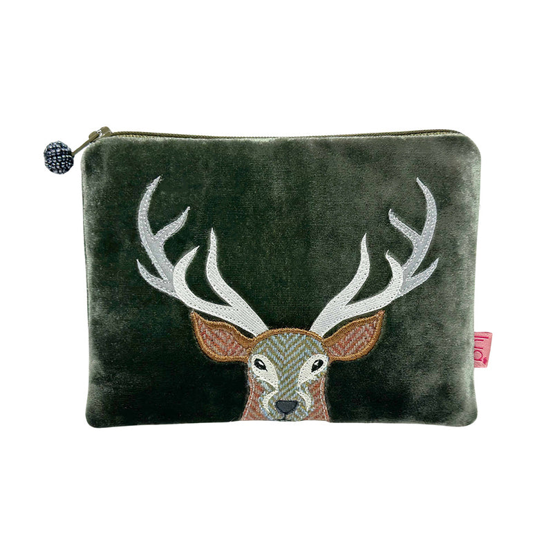 STAG PURSE Dark Sage Velvet