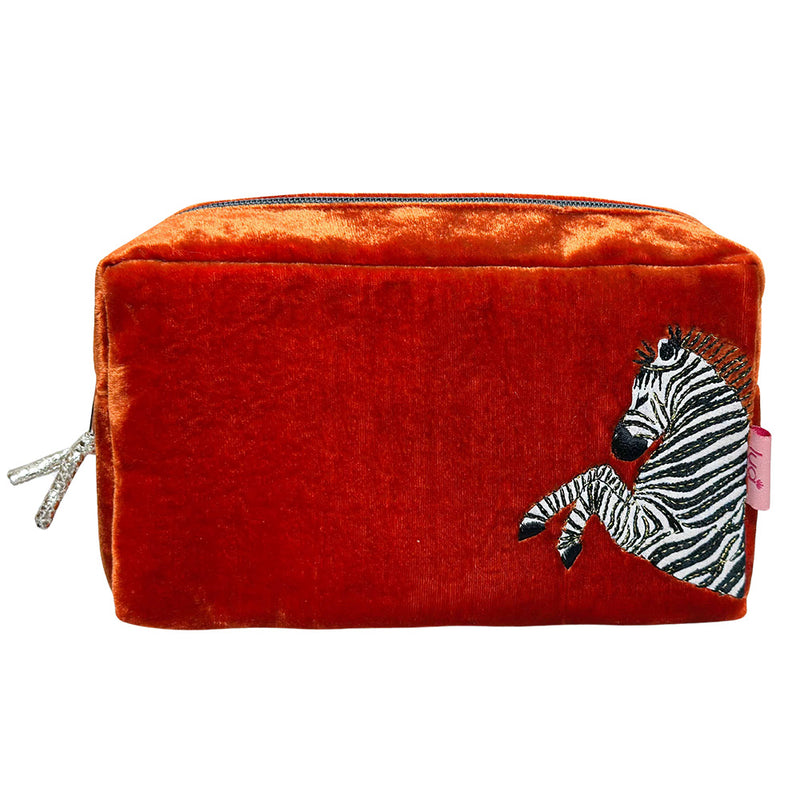 ZEBRA LARGE MAKEUP BAG Applique & Orange