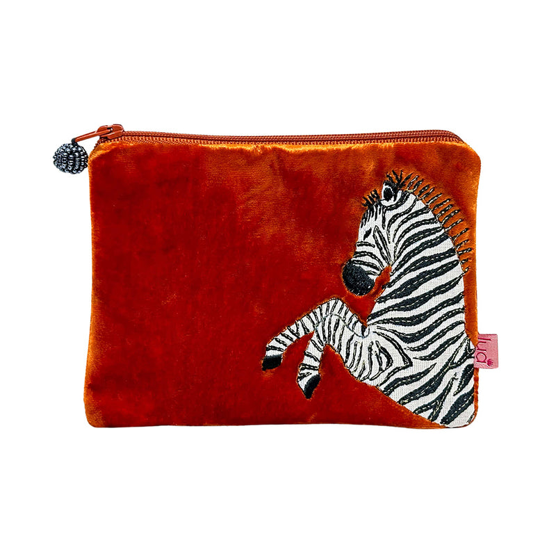 ZEBRA PURSE Orange silk velvet