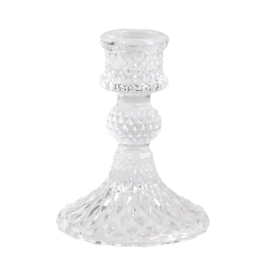 SHORT GLASS CANDLESTICK - Clear