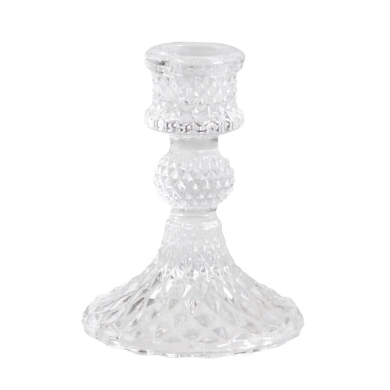 SHORT GLASS CANDLESTICK - Clear