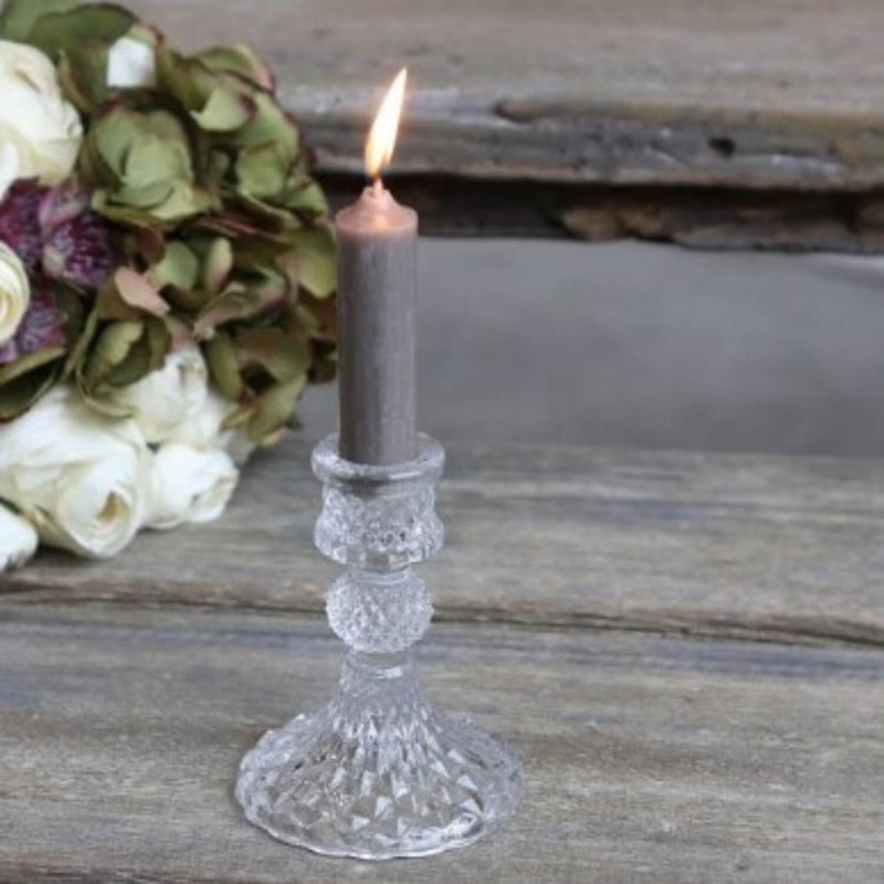 SHORT GLASS CANDLESTICK - Clear