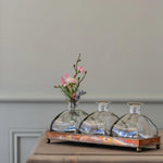 COPPER TRAY WITH 3 VASES