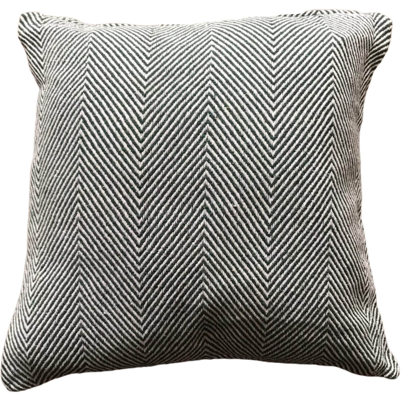 SIMPLE GREEN HERRINGBONE CUSHION