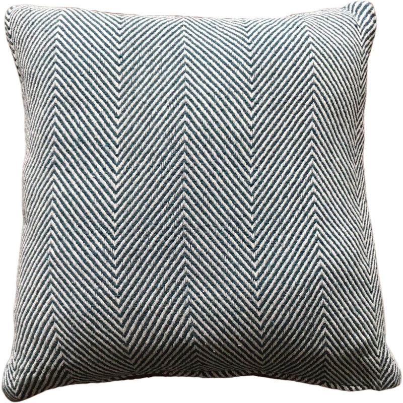 SIMPLE TEAL HERRINGBONE CUSHION