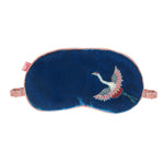 FLYING CRANE VELVET PURSE Azure blue