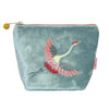 FLYING CRANE VELVET EYE MASK Duck egg blue