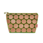 GEO DOT VELVET MAKEUP BAG Olive & Peach