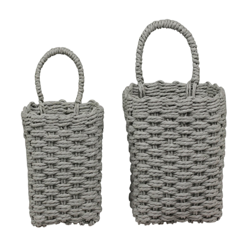 BRAIDED HANGING BASKETS Set of 2