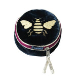 BEE VELVET MAKEUP BAG Navy