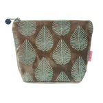 FERN VELVET MAKEUP BAG Latte & Seabreeze