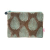 FERN VELVET MAKEUP BAG Latte & Seabreeze