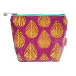 FERN VELVET MAKEUP BAG Cerise & Saffron