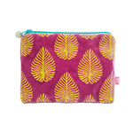 FERN VELVET MAKEUP BAG Cerise & Saffron