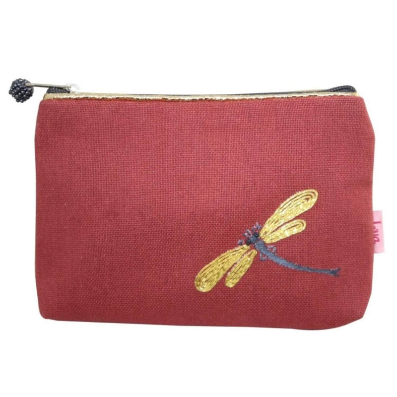 DRAGONFLY CANVAS MAKEUP BAG Brick Red