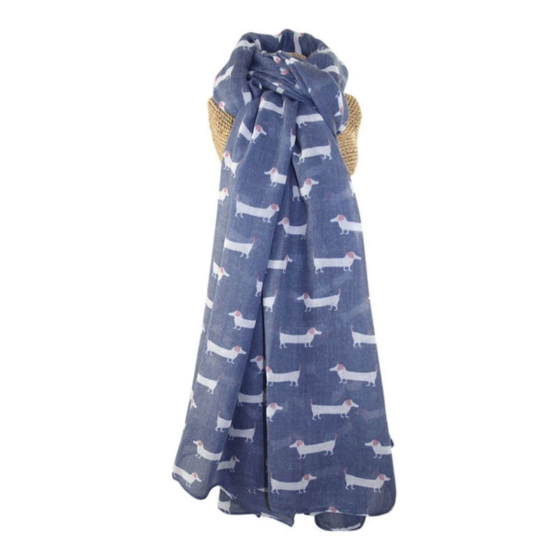 SCARF Dusky Blue Sausage Dog