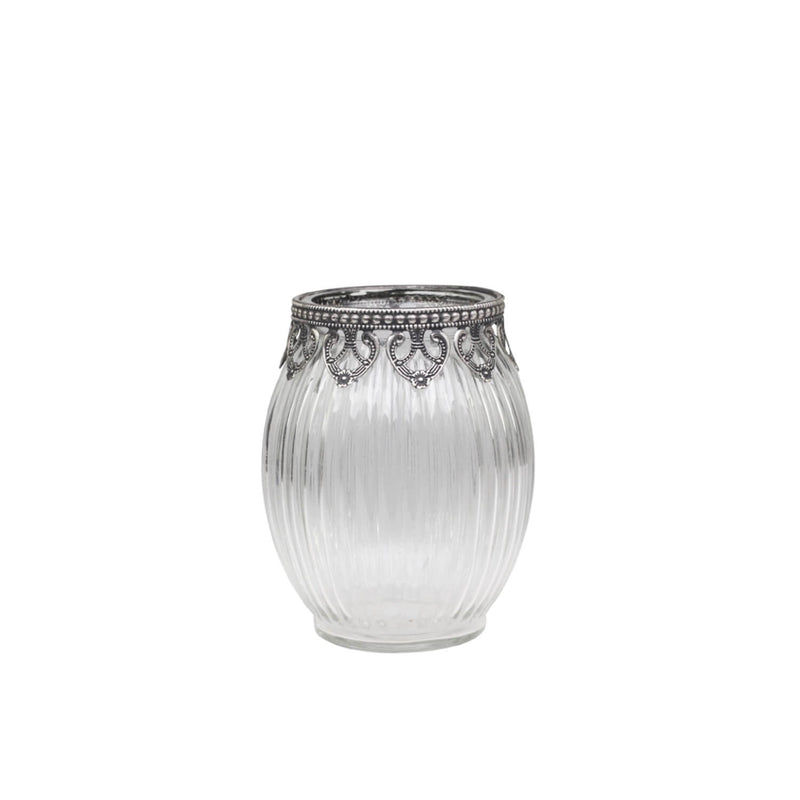 SILVER TRIM VASE