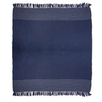 NAVY STITCHED THROW