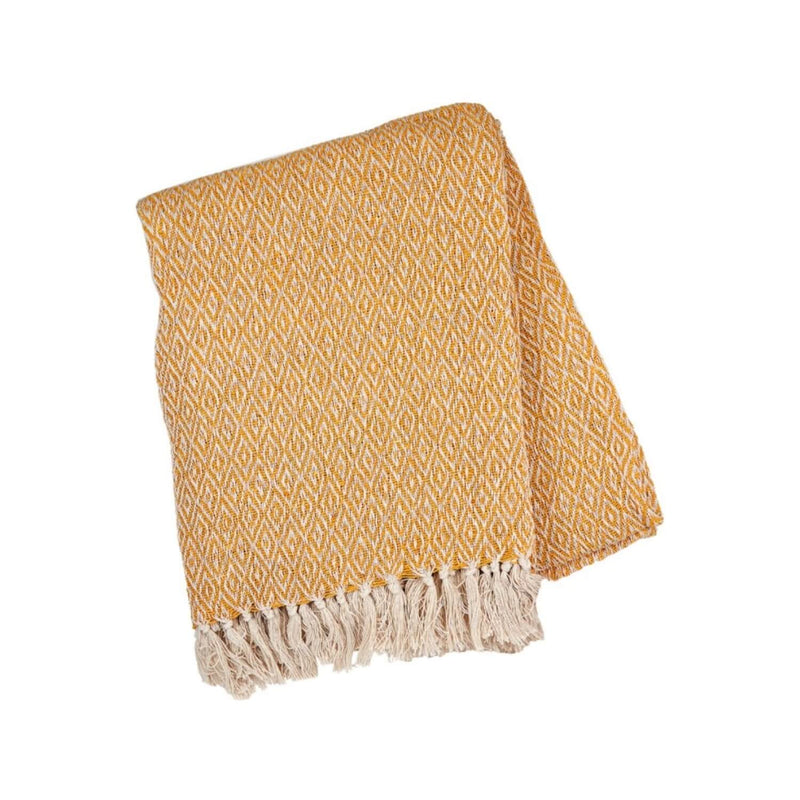 MUSTARD HERRINGBONE THROW