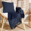 NAVY STITCHED THROW