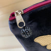 BEE VELVET MAKEUP BAG Navy