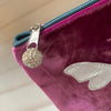 BEE VELVET MAKEUP BAG Magenta